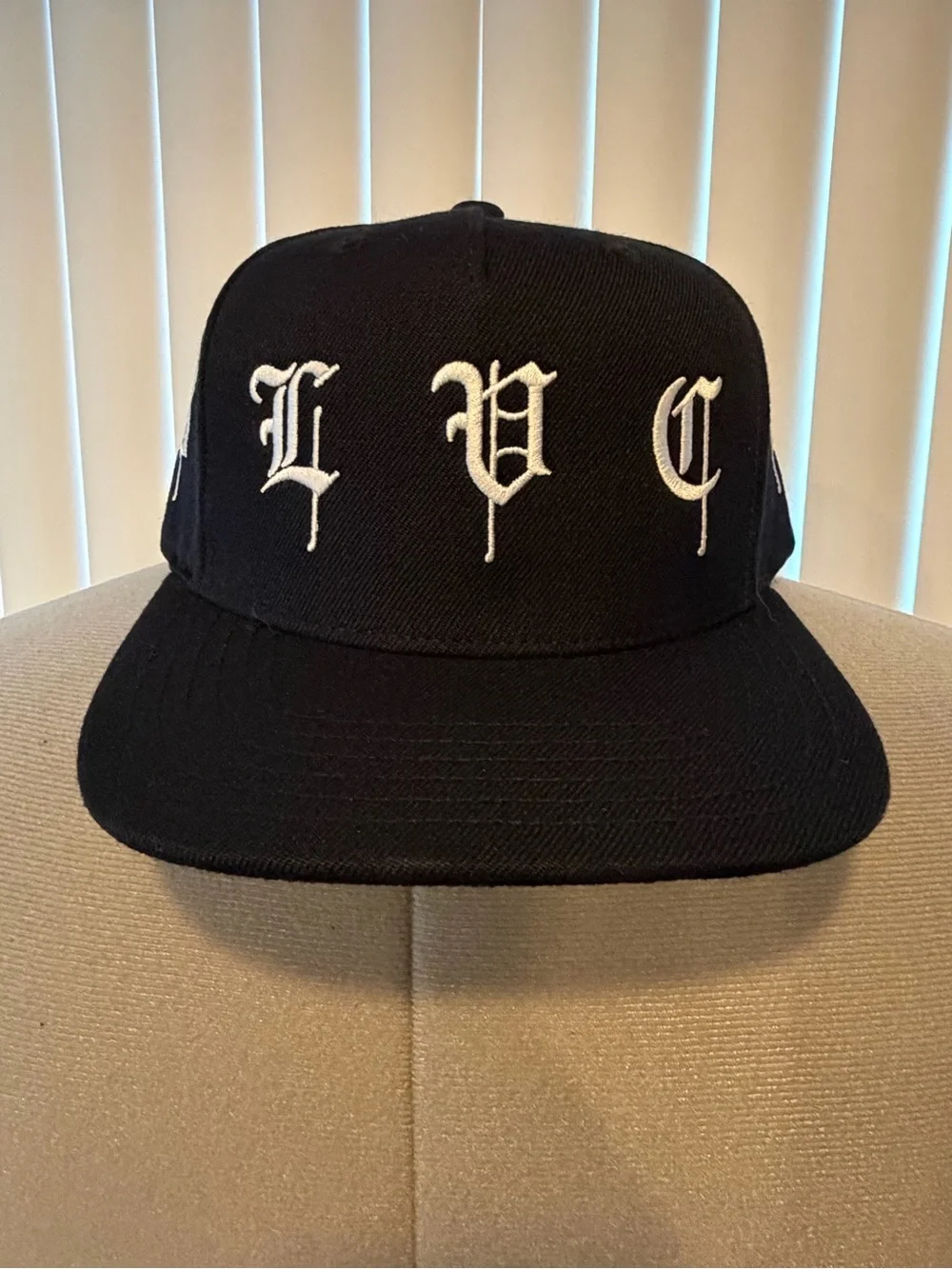 BLVCKSCALE - Embroidered Snapback Hat with White Gothic Lettering